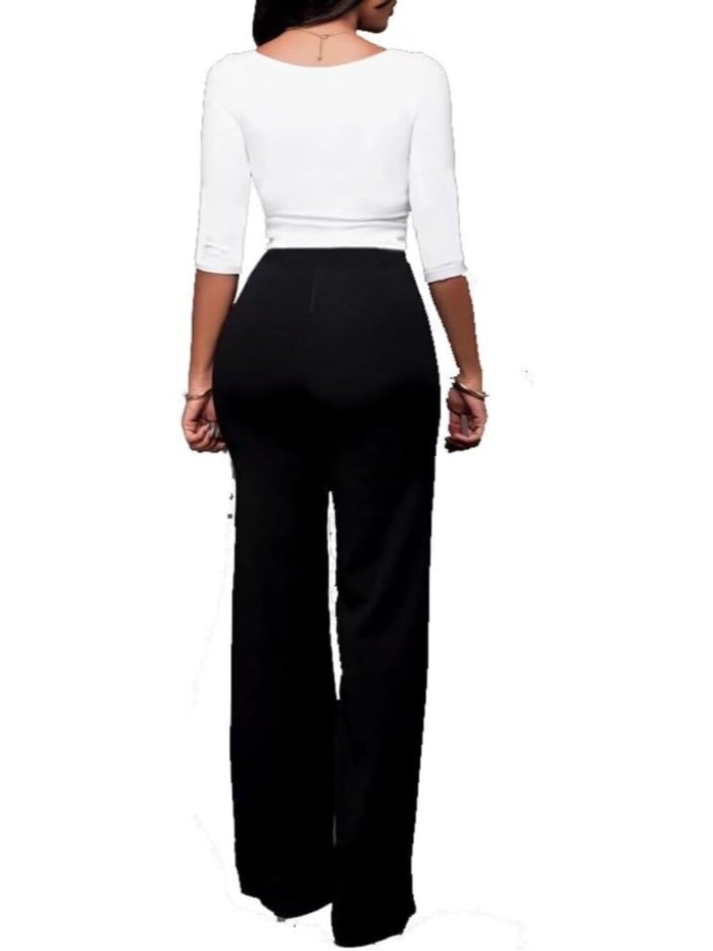 Women's Stretchy High Waisted Wide Leg Work Pants - Picture 2 of 6